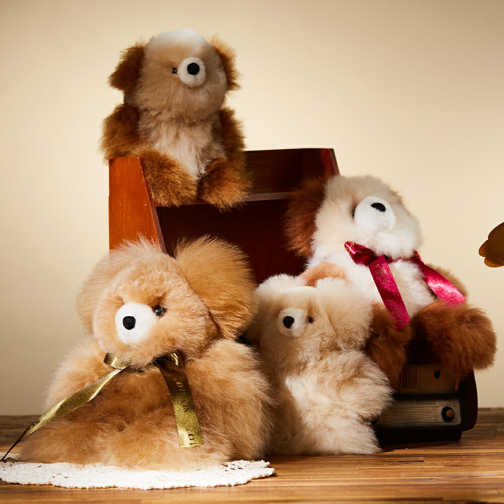 ハンドメイド テディベア ラティニティアルパカ カスタード色 手作り