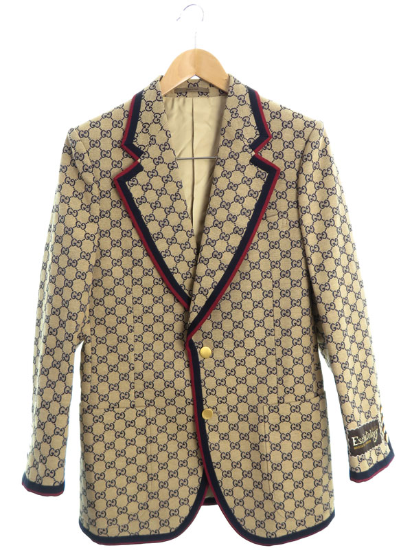 GUCCI】グッチ『GGキャンバス シングルブレスト ジャケット size46