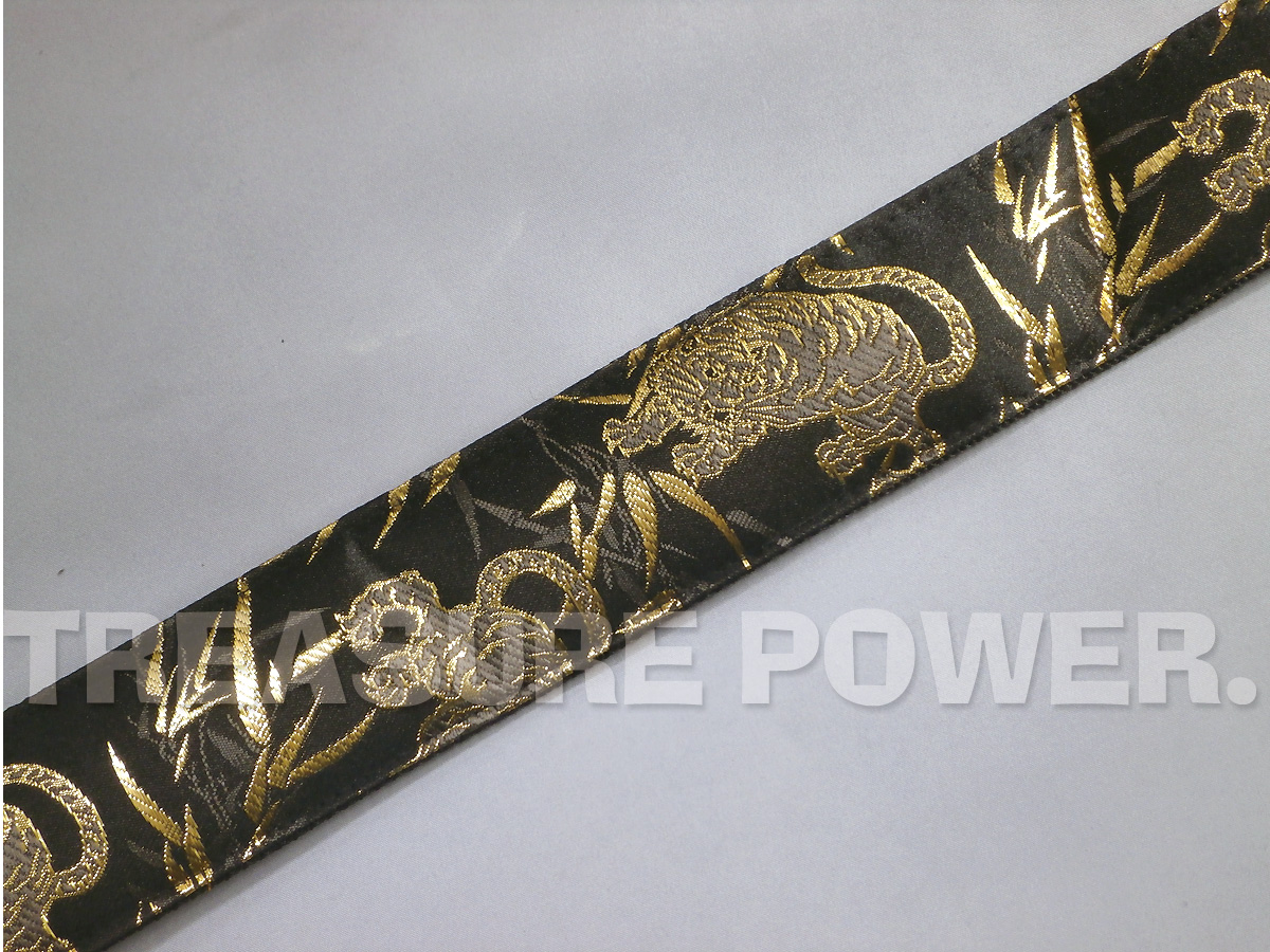 tiny products / tiny products 和柄ギターストラップ 金虎/黒