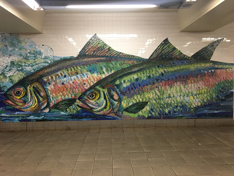 50'sアメリカ モザイクタイル 絵画 額 ビンテージHAWAII