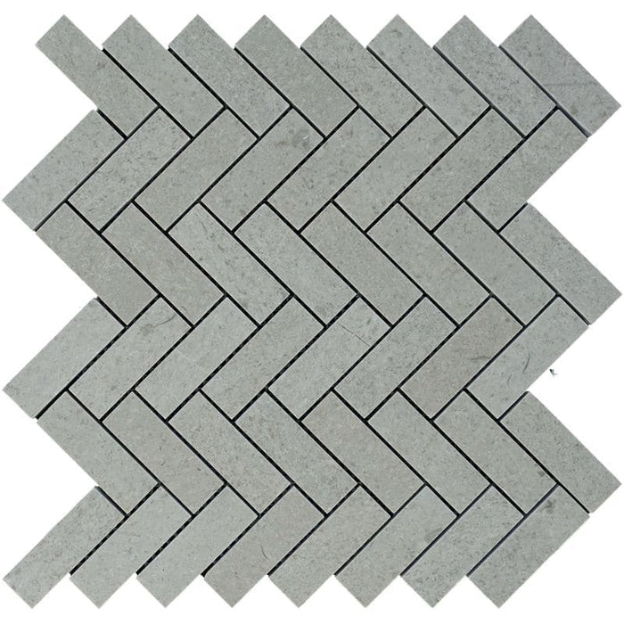 Spanish Grey Marble 1x3 Herringbone Polished Mosaic Tile | TILE