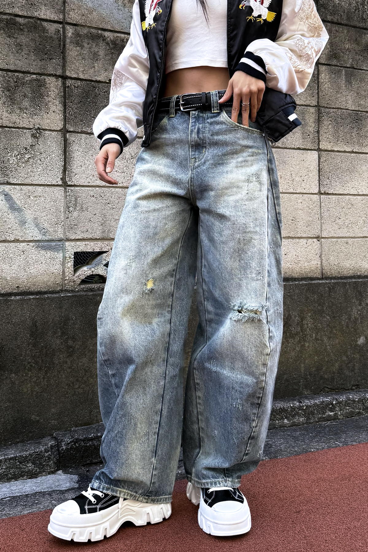 10日以内お届け】カジュアルダメージバルーンデニム L2079