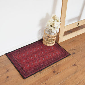 ヴィンテージ風ミニラグマット TOCORU Series アフガン ループ レッド