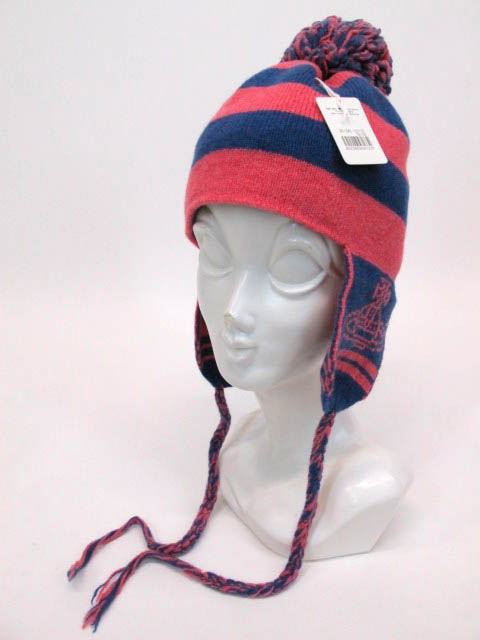 VivienneWestwood 耳当て付ニット帽 ボンボン 暖色 ビビアン Vivienne