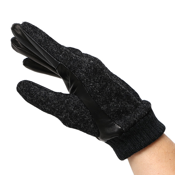 東京ヒマワリ / KURODA(クロダ) ハリスツイード リブ付き 羊革 メンズ