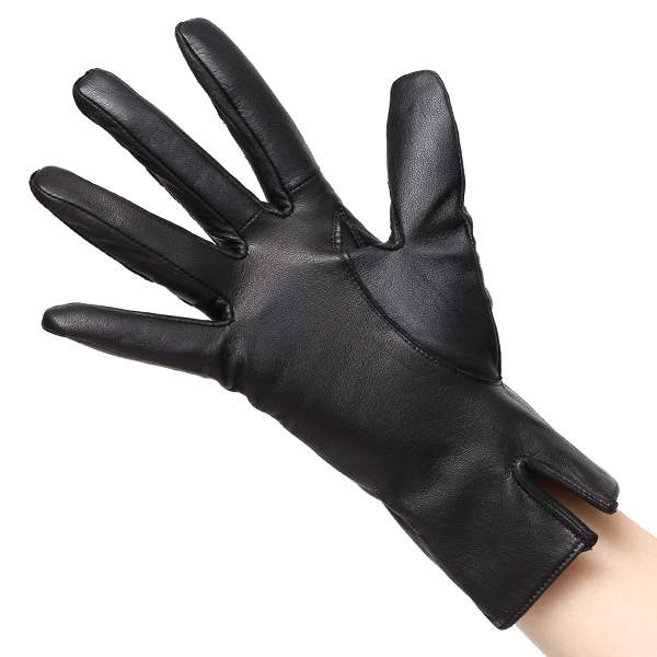 東京ヒマワリ / 佐々木手袋 レディース 牛革 三本山革手袋 ブラック