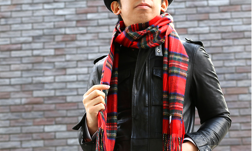 極美品】ジョンストンズ 大判ストール ロイヤルスチュワート マフラー