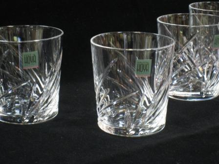 クリスタルガラス 冷酒グラス 酒杯 煎茶器 6客 桐箱付 V 6289