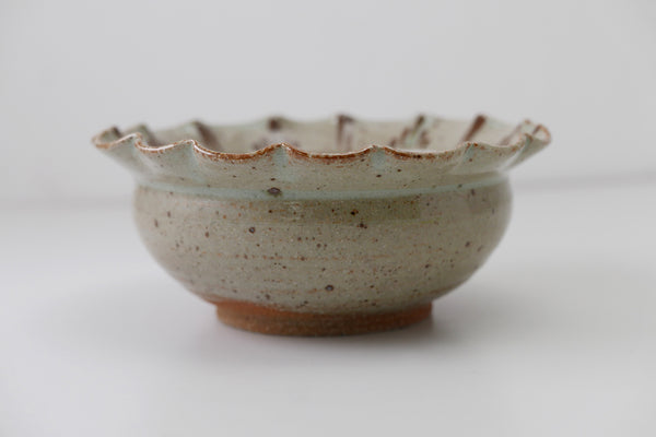 1054 銅打出輪花菓子器 丸形菓子鉢 古物 骨董品 1054 銅