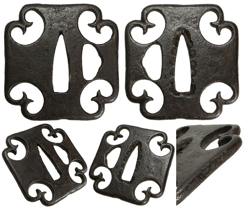 日本刀の鐔・鍔｜鉄地四方蕨手透かし｜日本刀専門店・東京【十拳】