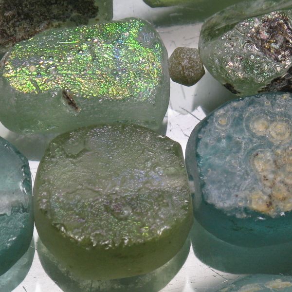 アフガニスタン産 ローマングラス 銀化ガラス 穴無し 銀化の奇跡