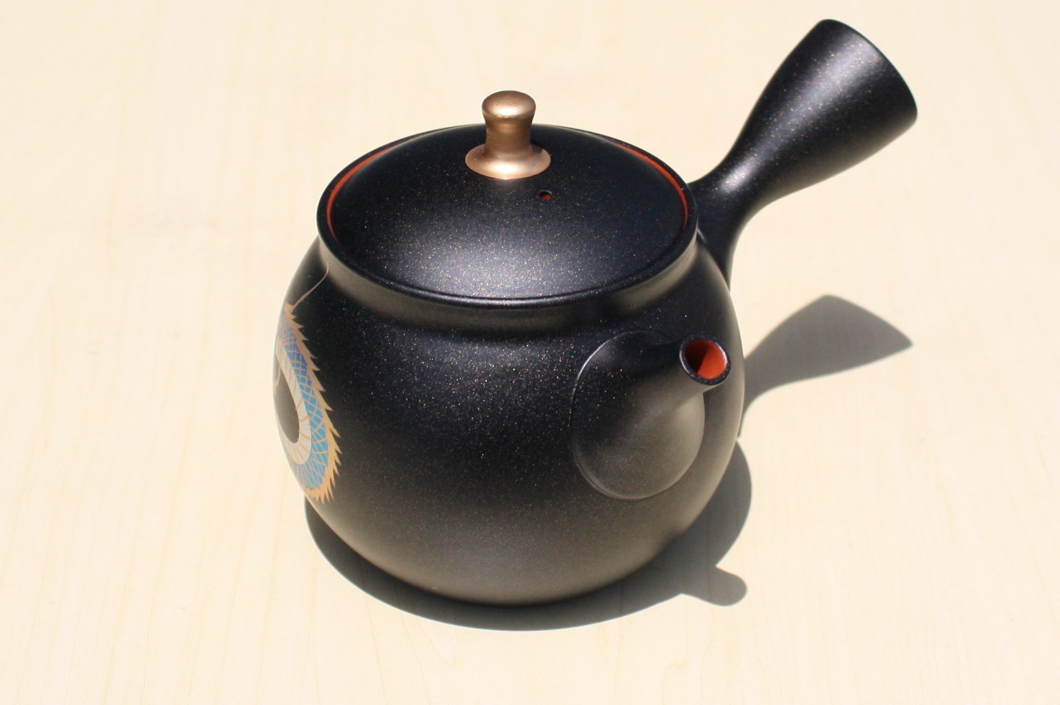 煎茶道具 常滑焼 伊藤昭陽作 急須 茶壷 共布共箱 V 9772