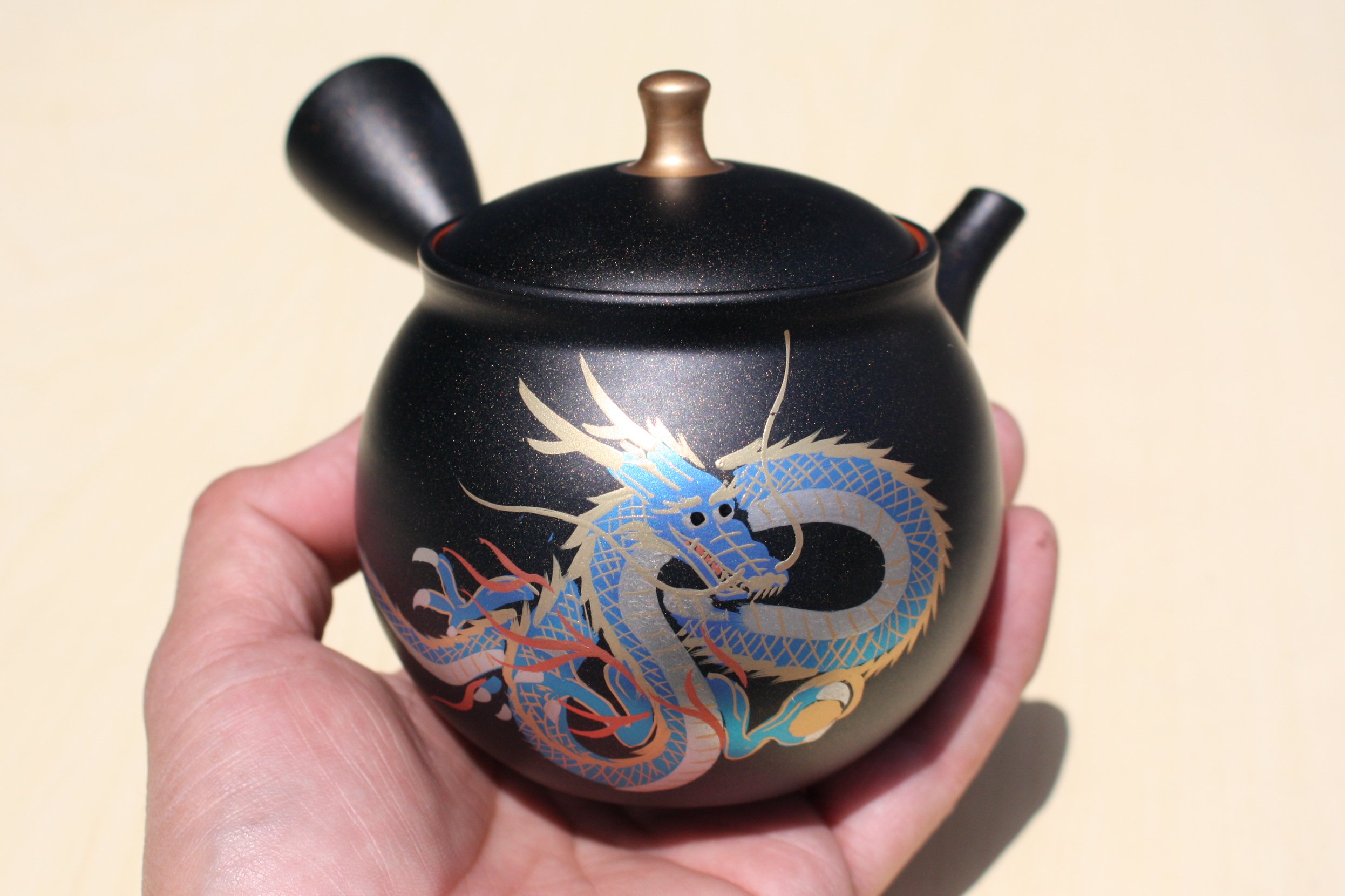 未使用・希少】石垣焼 酒器（急須型） 共箱付 油滴天目 よろん焼技法