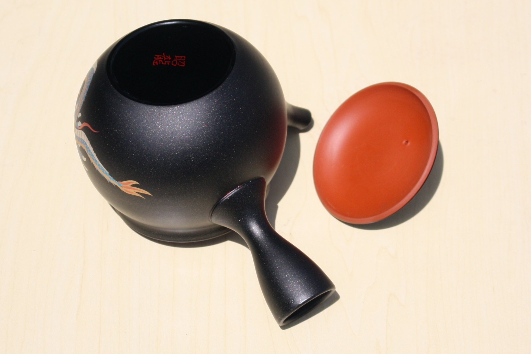 駿河山正作 紫砂 朱泥 彩色 達磨像 置物 N R8827 駿河山正作 紫砂 朱泥