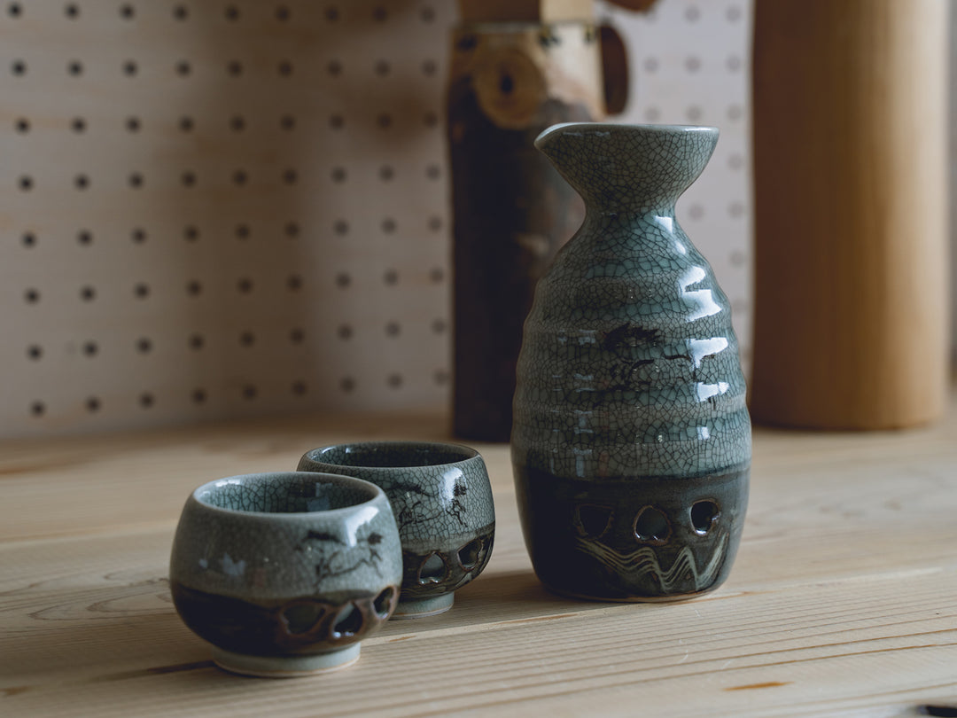 大堀相馬焼 筒盃 ぐい呑み 酒器 煎茶道具 古道具 アンティーク 古作