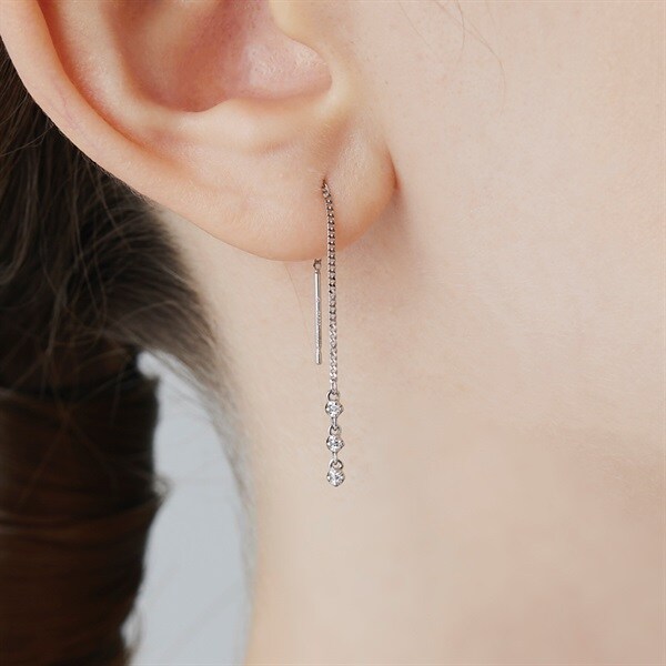 ツツミ プラチナピアス アメリカンチェーン 片耳 プラチナピアス