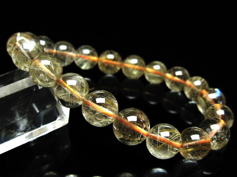 ルチルクォーツ ブレスレット 9mm タイチンルチルクォーツ