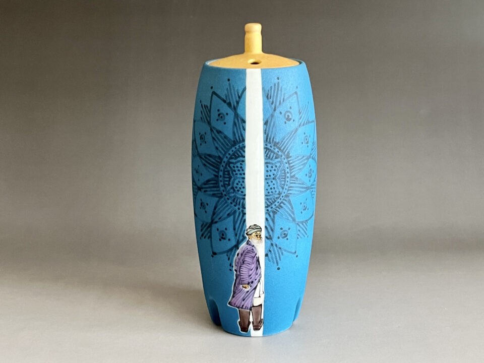 人気作家☆辻村塊【師＆父：辻村史朗】☆粉引盃☆共箱・友布・栞 人気