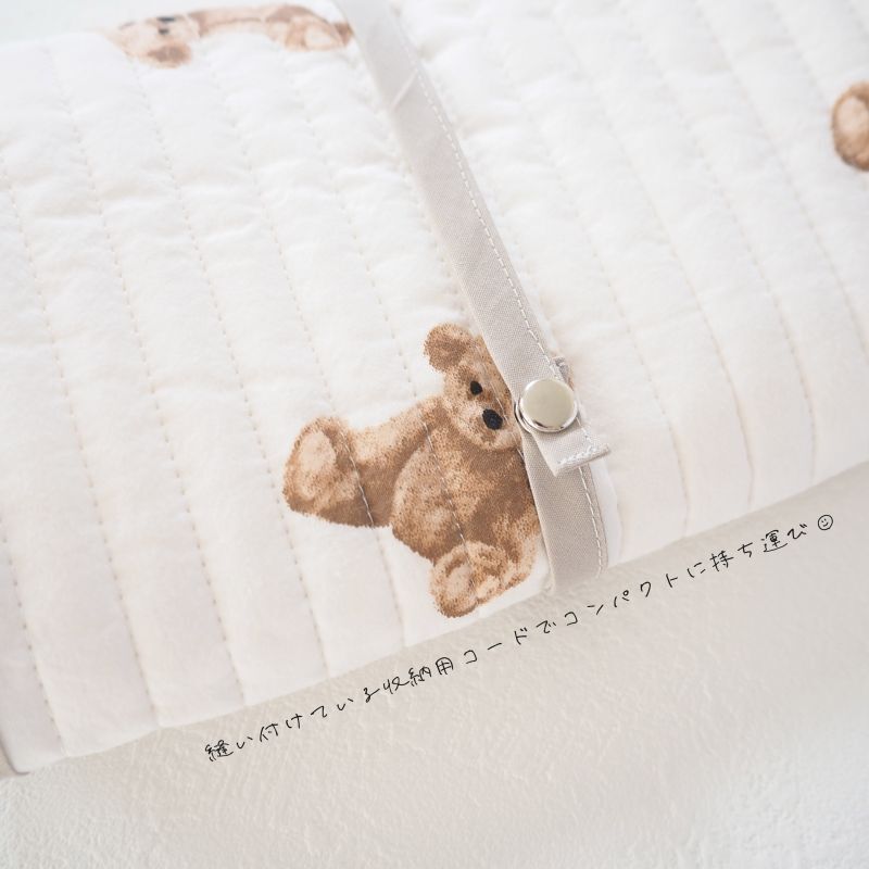 スクエアキルティングカフェマット：くまさん〈軽量/コンパクト