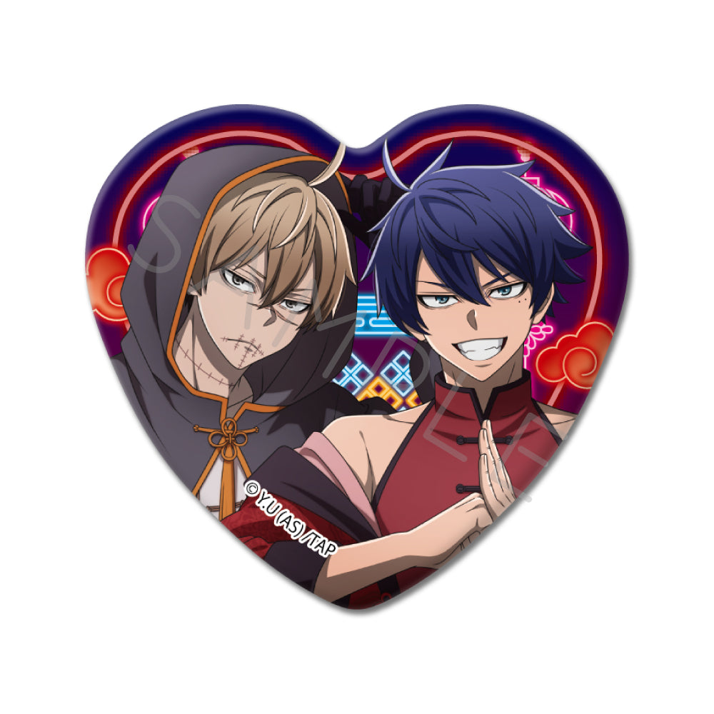 ② 矢颪碇 桃源暗鬼 ハート缶バッジ まとめ売り 桃源暗鬼 ハート型