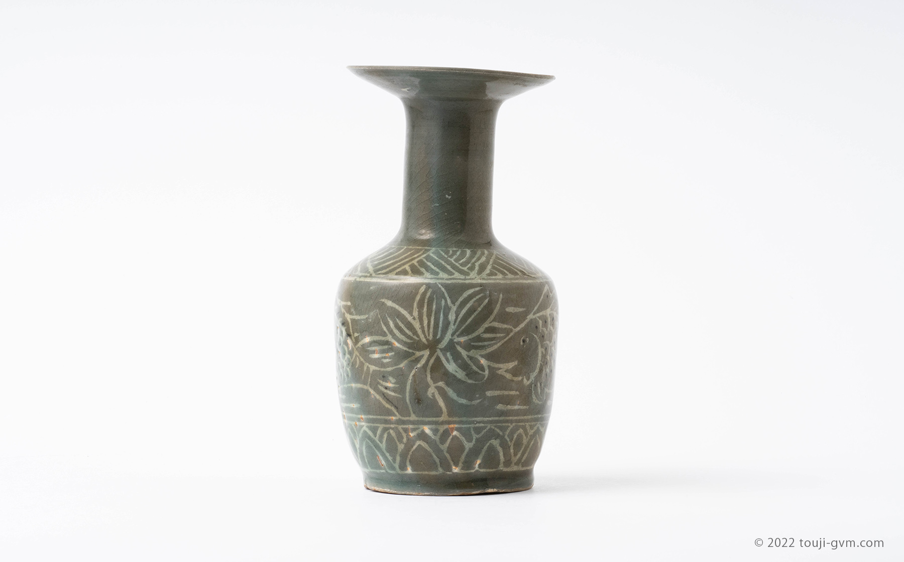 朝鮮美術 李朝 高麗青磁 碗口瓶 時代箱付 V R8416B 朝鮮美術