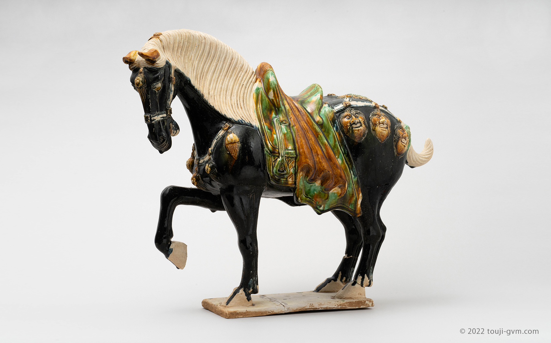 真鍮製の馬の飾り、ブロンズ、唐三彩の馬の干支、工芸品の贈り物