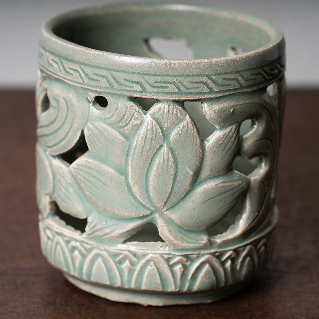 高麗青磁 青山作 高麗青磁 大型 壺 花器