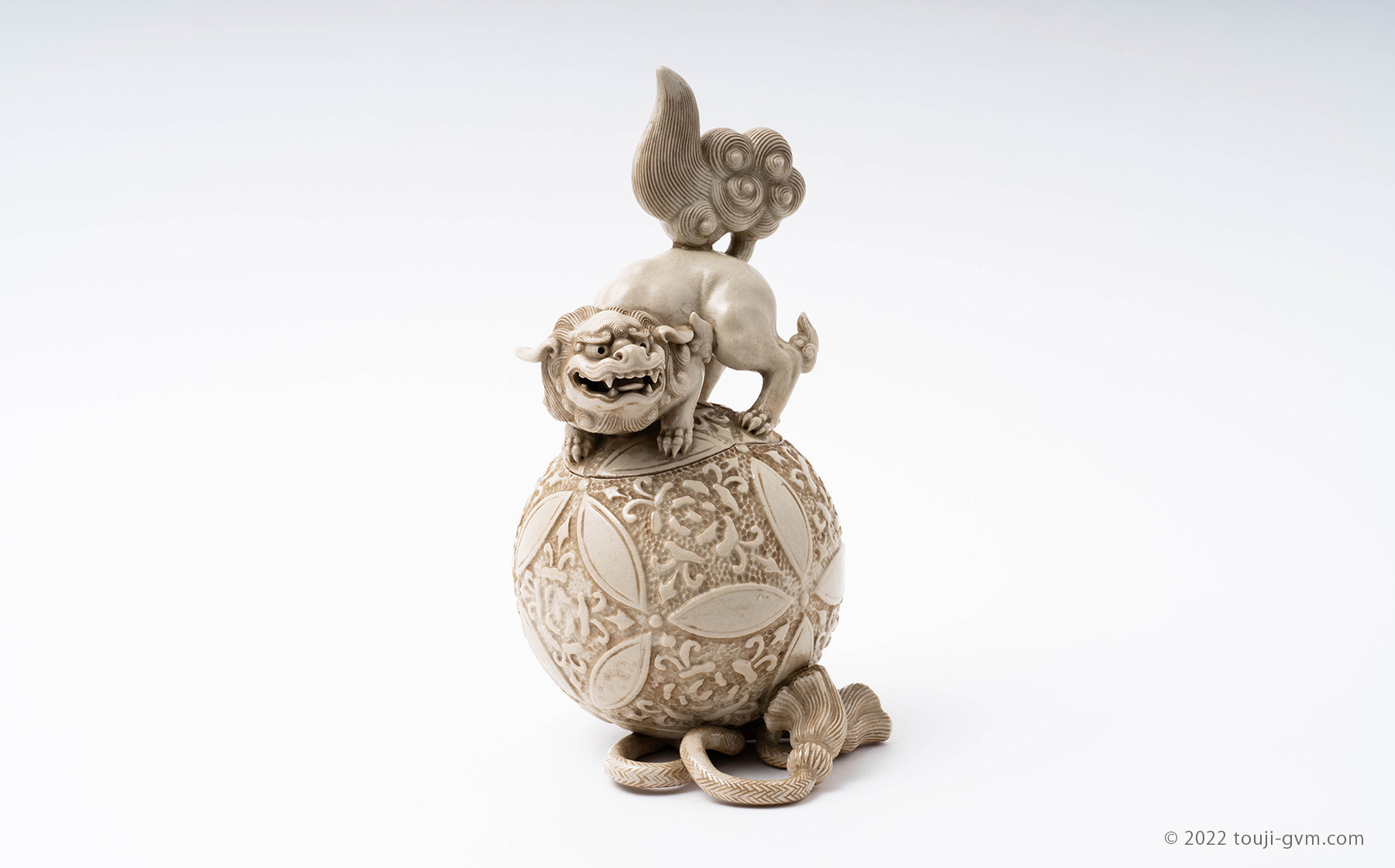 2183 香春焼 辰砂獅子香炉