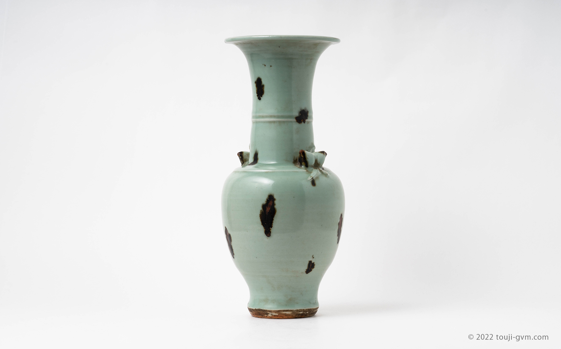 専用 中国古窯 哥窯青磁ひび焼き 花瓶 高さ14.8㎝ 東な