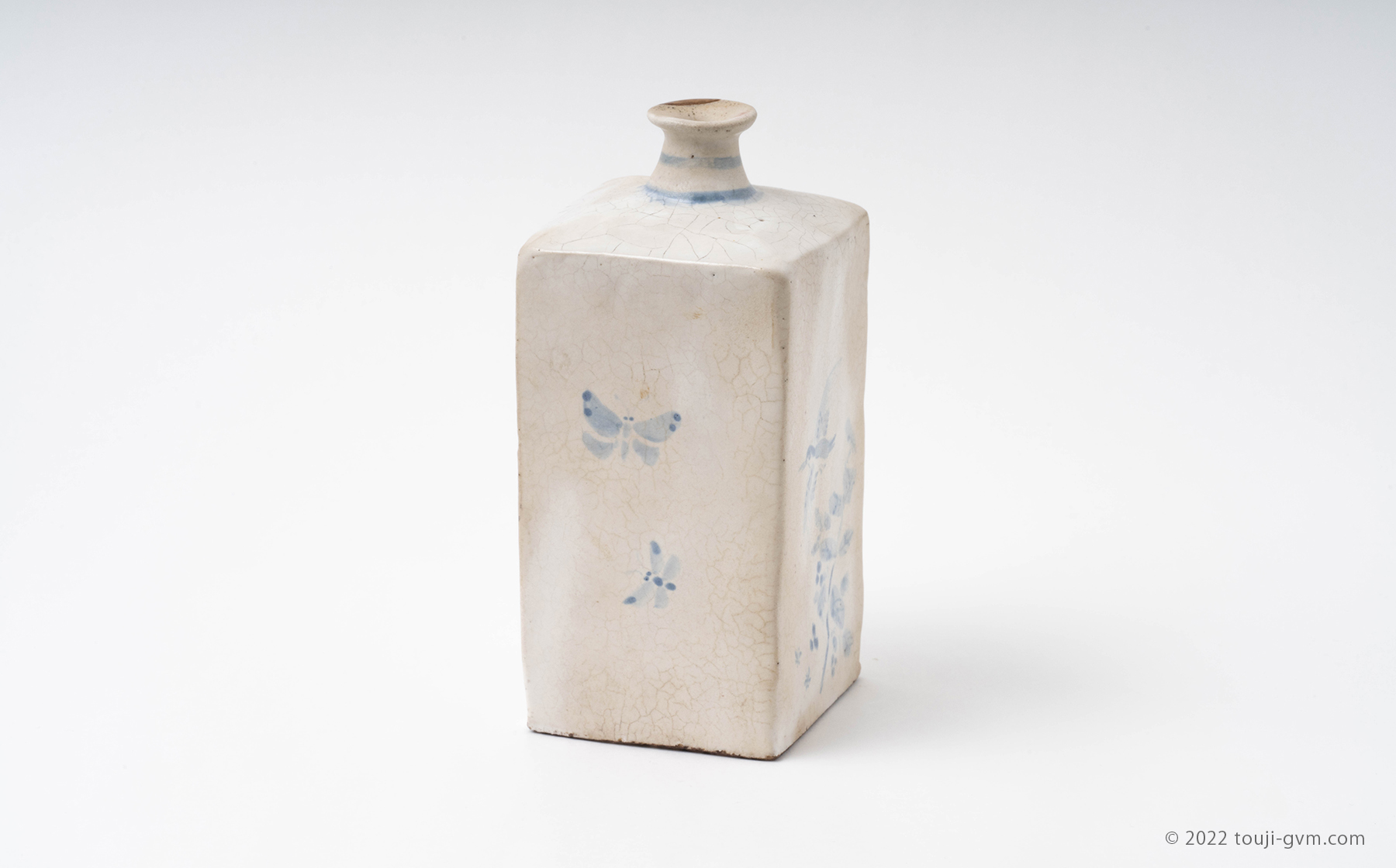 朝鮮美術李朝徳利草花文丸瓶骨董R1407K3