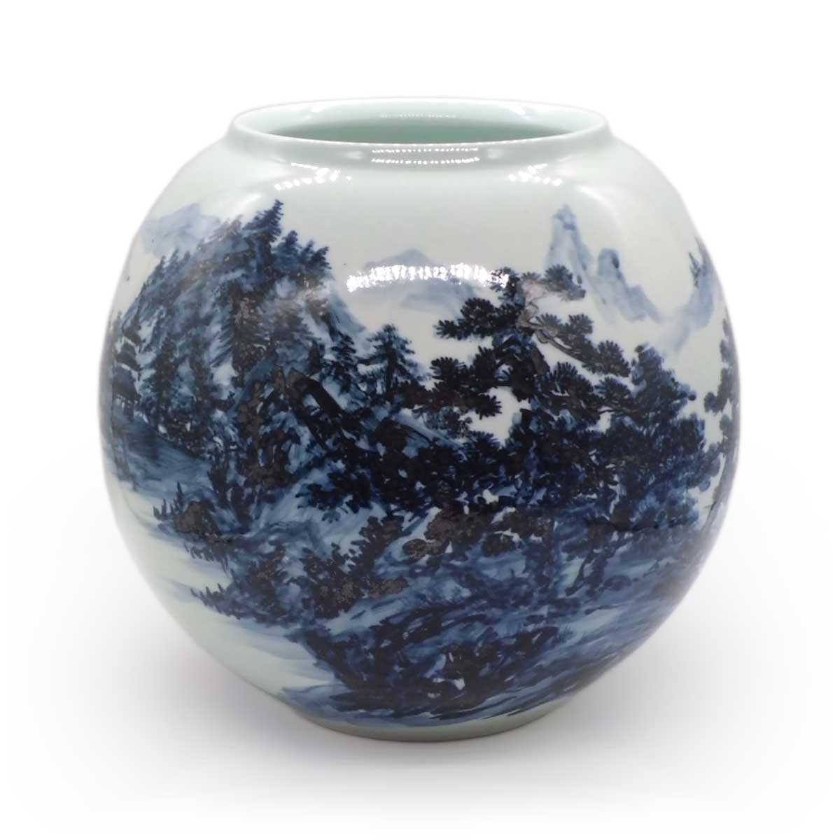 1969有田焼 染付山水 花瓶 1969有田焼 染付山水 花瓶 【公式通販】