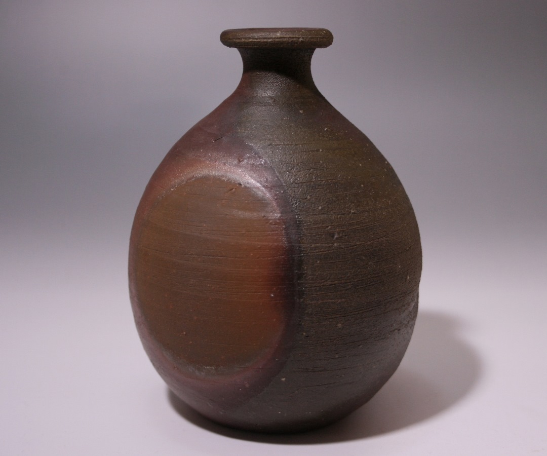 備前焼吉本正、皿、直径27cm、藤原啓の弟子 備前焼吉本正、皿、直径