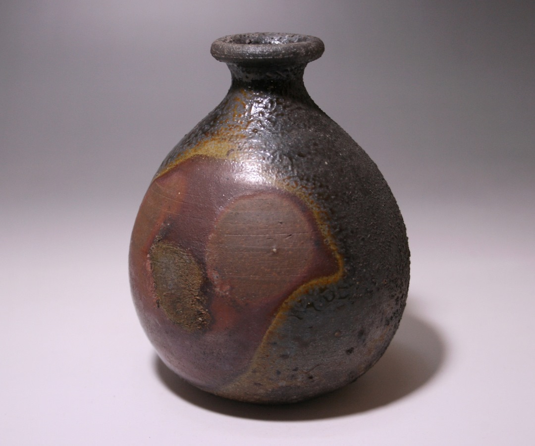 人間国宝 藤原雄 備前徳利形壺 人間国宝 藤原雄 備前徳利形壺