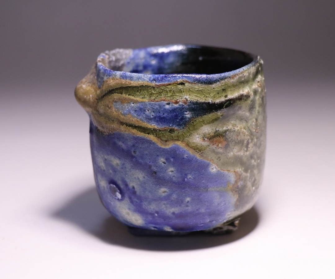 馬場隆志 作 「備前窯変蒼ぐい呑」 ～備前焼専門卸小売店 川口陶楽苑～