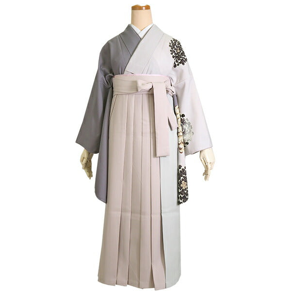 袴 単品 卒業式 バイカラー ベージュ カーキ ピンク グレー 無地 2色