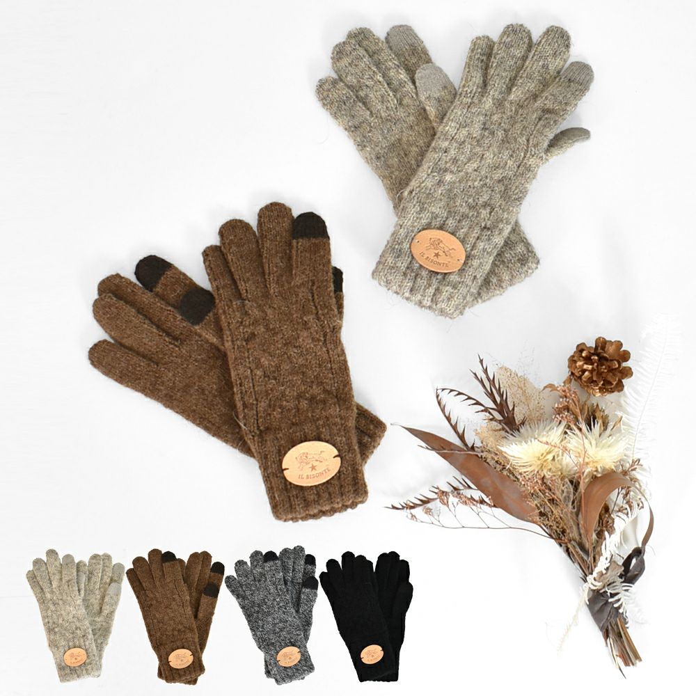 IL BISONTEブラック 羊革手袋 サイズ25cm新品 IL BISONTE