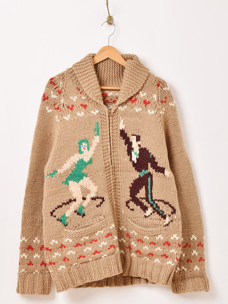 50's〜60's ダンス柄 カウチンセーター – 古着屋Top of the Hillの