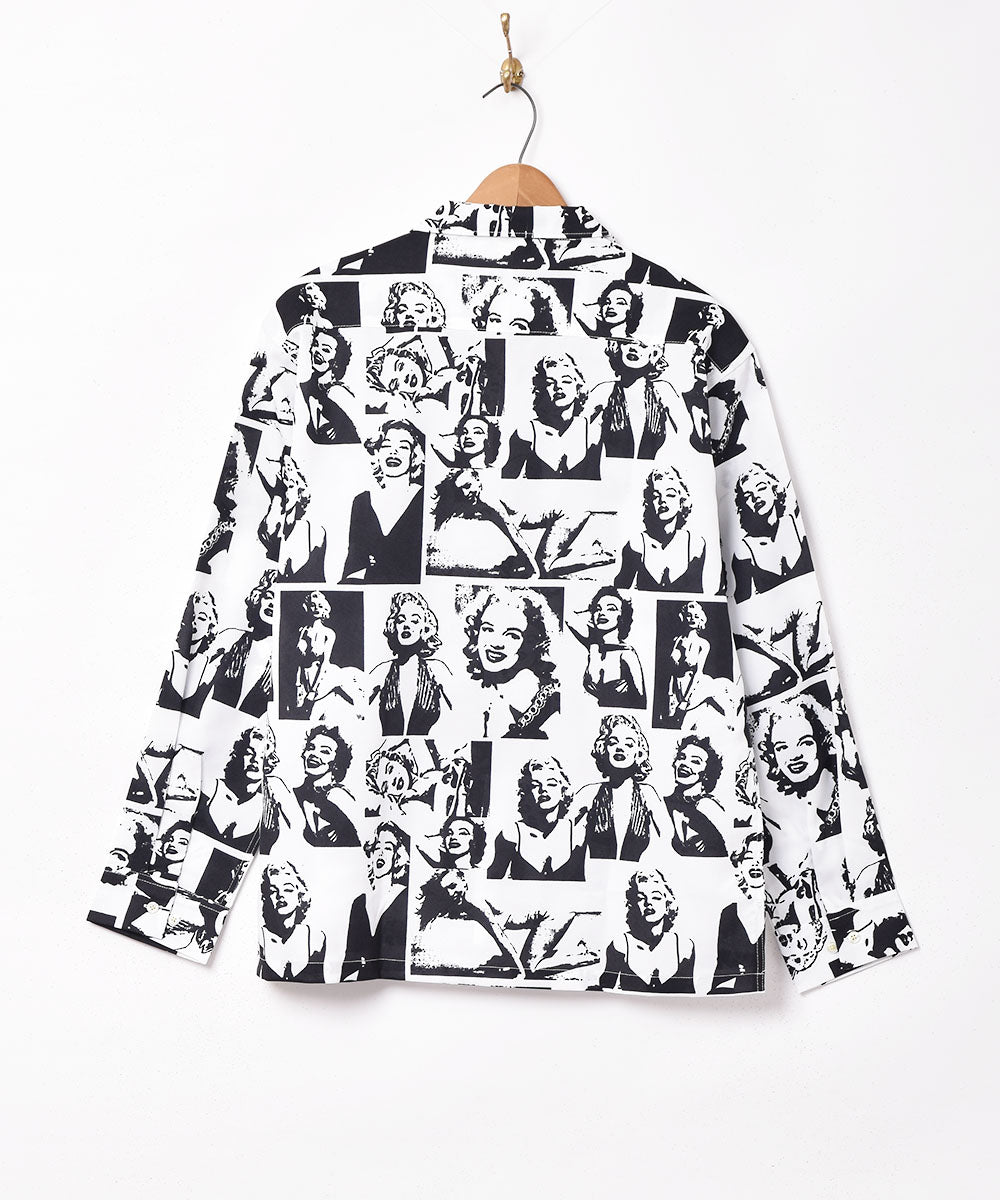 2色展開】TEMPTATIONマリリンモンロー 総柄 オープンカラー 長袖シャツ
