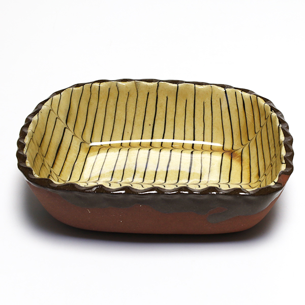 ⑨宮城三成 指描き紋 大花 中型壺 やちむん 沖縄 珍 ⑨宮城三成 指描き