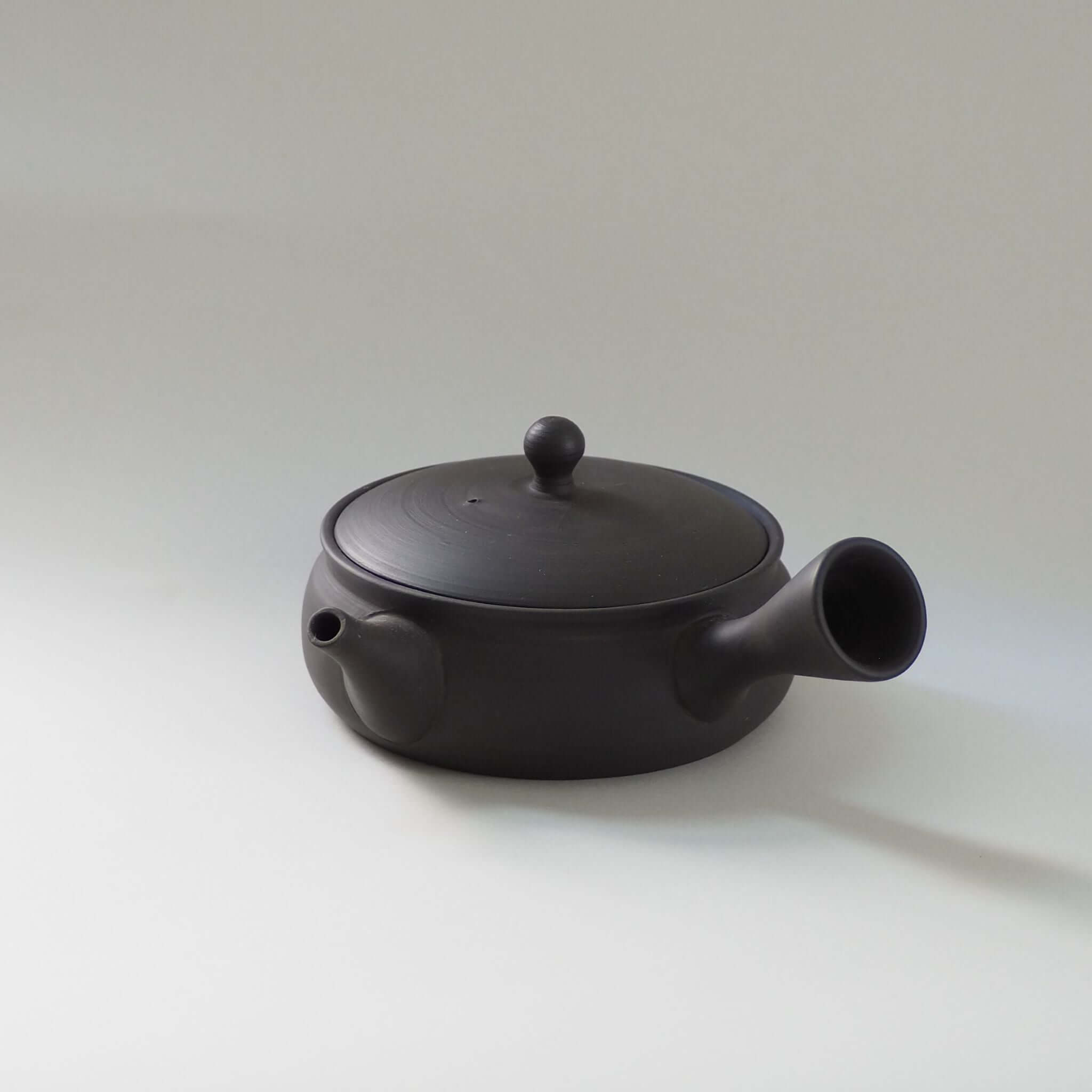 常滑焼 黒つば平急須 玉光陶園作 [東山堂煎茶器店 オンラインショップ