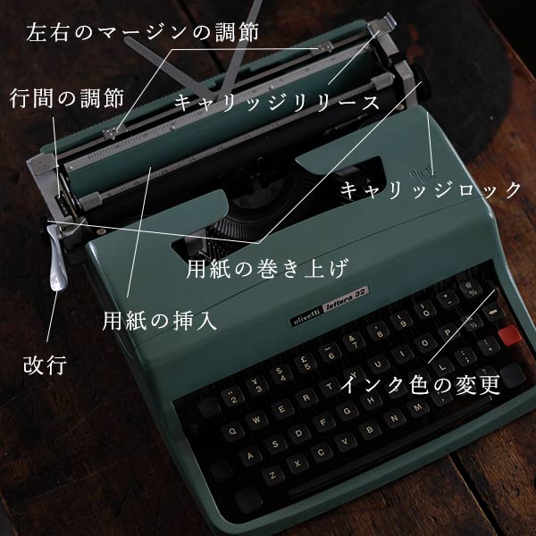 OLIVETTI Lettera 32 タイプライター インクリボン交換済み 訳あり