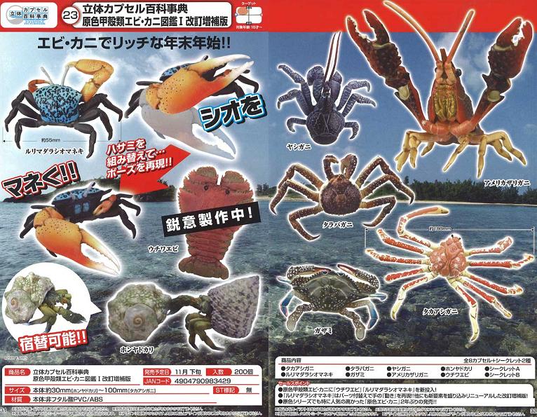 原色甲殻類図鑑1エビ、カニYUJINボックス&12種