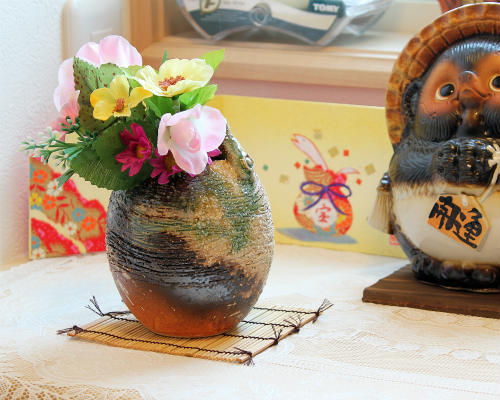 信楽焼 花瓶 志道作 花器 Japanesetraditional 信楽焼 花瓶 志道作
