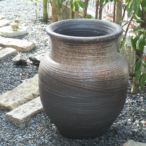 壷□古信楽灰被窯変瓶 古壺 灰釉涙艮 土物 花瓶花器 オブジェ時代物