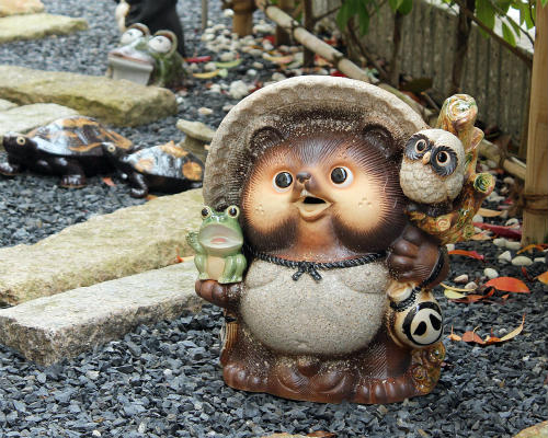 信楽焼 [HG604] 信楽焼 狸 たぬき 高さ約84センチ 置物 招福開運