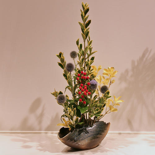 楽天市場】信楽焼 花器 青 ビードロ 巻型 生花 池坊 小原流 生け花