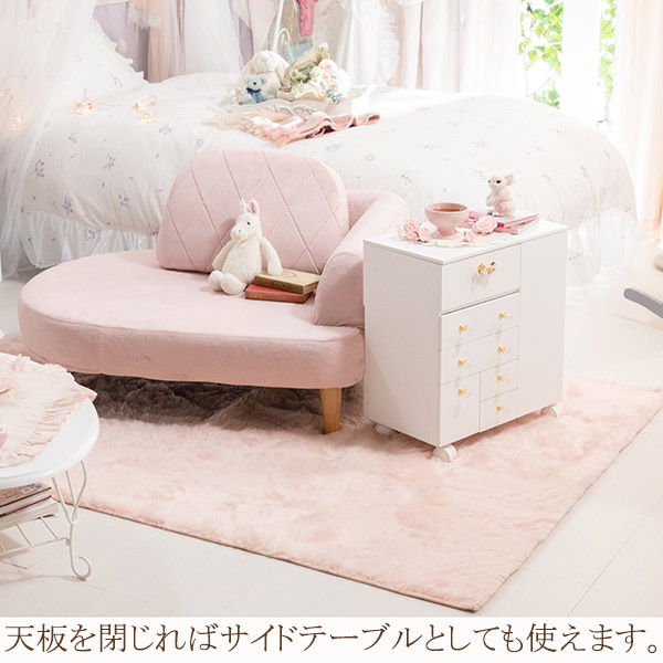 楽天市場】【直送】コスメワゴン ドレッサーワゴン ホワイト 鏡台