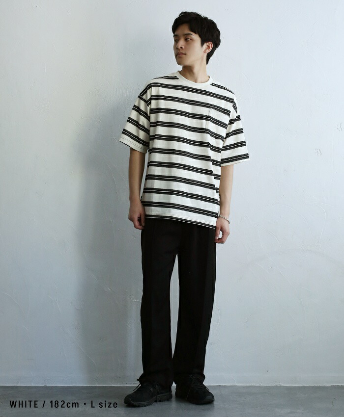 楽天市場】myrth｜ボーダー Tシャツ トップス メンズ 半袖 柄 オーバー