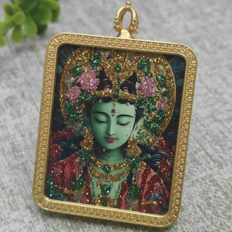 楽天市場】ネックレス 手作り 亜鉛合金製 金彩 チベット仏教 タンカ風