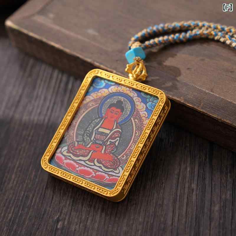 楽天市場】ネックレス 男女兼用 チベット族 民族風 お守り タンカ